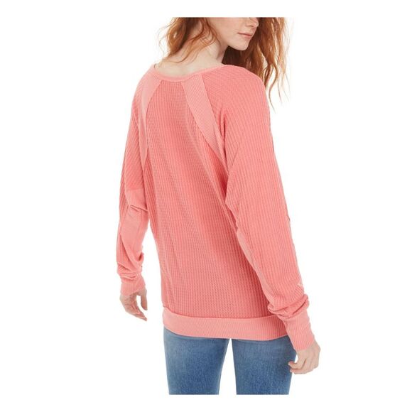 NWT FREE PEOPLE Womens Coral Long Sleeve V Neck Sweater Size: S - Picture 2 of 5